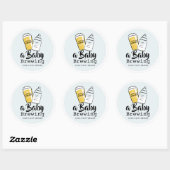Baby is Brewing Beer Baby Bottle Blue Baby Shower Ronde Sticker (Vel)