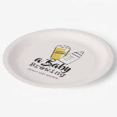 Baby is Brewing Beer Baby Bottle Pink Baby Shower Papieren Bordje (Gekanteld)