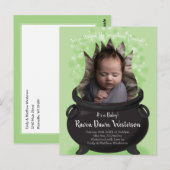 Baby is Brewing Birth Announcement Halloween Briefkaart (Voorkant / Achterkant)
