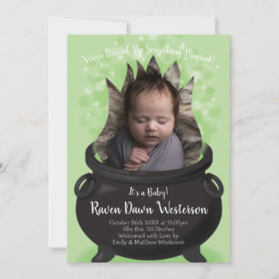 Baby is Brewing Birth Announcement Halloween Kaart