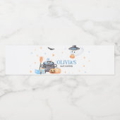 Baby is Brewing Blue Halloween Baby shower Waterfles Etiket (Enkel label)