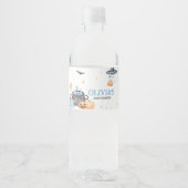 Baby is Brewing Blue Halloween Baby shower Waterfles Etiket (Voorkant)