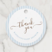 Baby Is Brewing Blue Striped Bedankjes Labels (Achterkant)