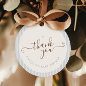 Baby Is Brewing Blue Striped Bedankjes Labels