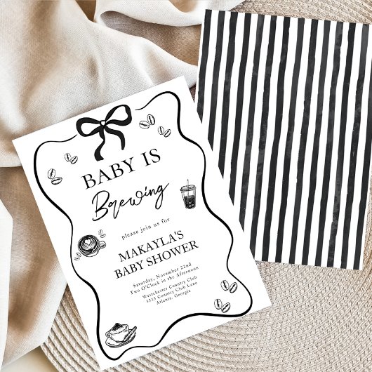 Baby is Brewing bow Coffee Espresso Baby Shower Kaart