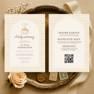 Baby is Brewing Cadeauautheek Uitnodiging voor Bab
