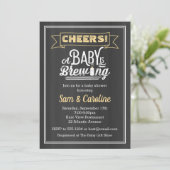 Baby is Brewing Chalkboard Baby shower Uitnodiging (Staand voorkant)