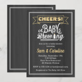 Baby is Brewing Chalkboard Baby shower Uitnodiging (Voorkant / Achterkant)