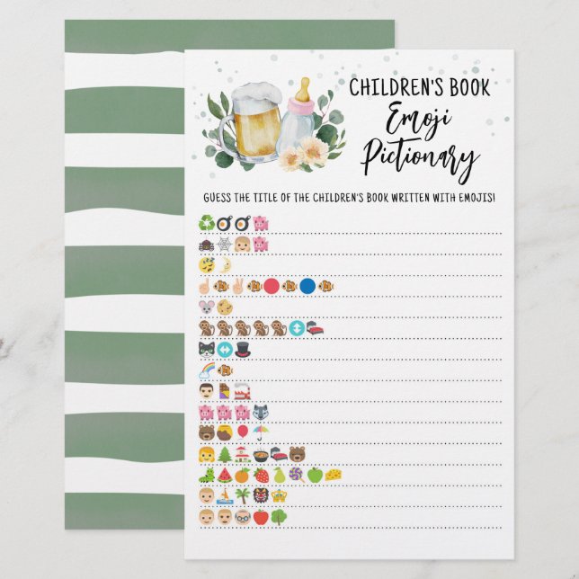 Baby Is Brewing Children's Book Emoji Pictionary (Voorkant / Achterkant)