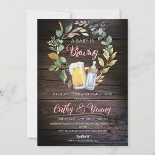 Baby is Brewing Coed Baby Shower Kaart