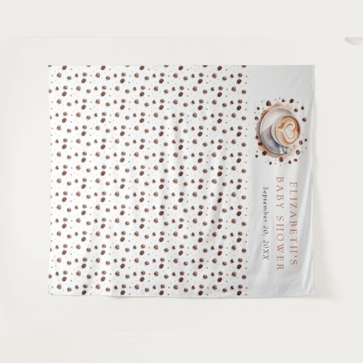 Baby is Brewing Coffee Baby shower Achtergrond Wandkleed (Voorkant (horizontaal))