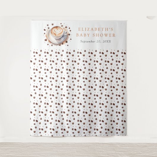 Baby is Brewing Coffee Baby shower Achtergrond Wandkleed (Voorkant)