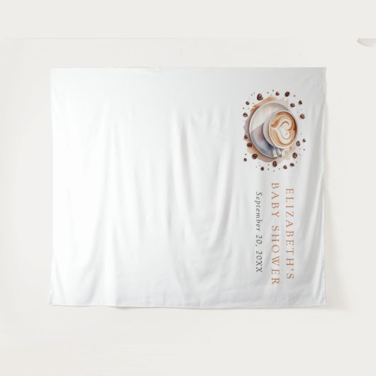 Baby is Brewing Coffee Baby shower Achtergrond Wandkleed (Voorkant (horizontaal))