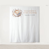 Baby is Brewing Coffee Baby shower Achtergrond Wandkleed (Voorkant)