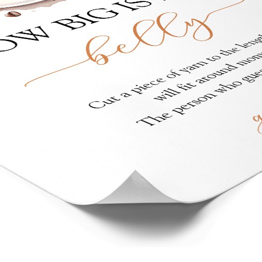 Baby is Brewing Coffee Baby Shower Belly Sign Poster (Hoek)