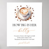 Baby is Brewing Coffee Baby Shower Belly Sign Poster (Voorkant)