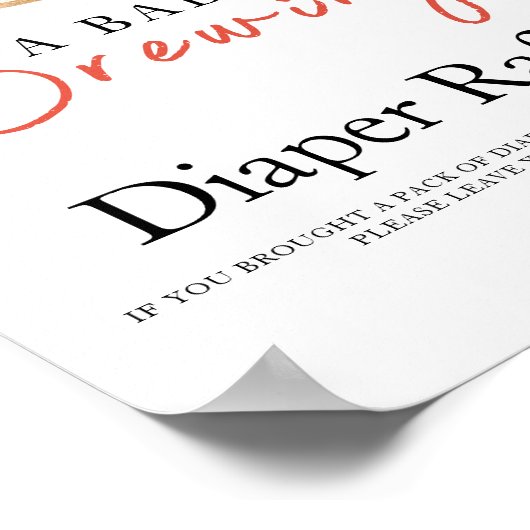 Baby is brewing coffee baby shower diaper raffle  poster (Hoek)