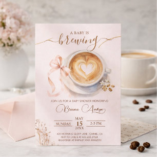 Baby is Brewing Coffee Baby Shower Kaart