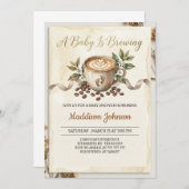 Baby is Brewing Coffee Baby Shower  Kaart (Voorkant / Achterkant)