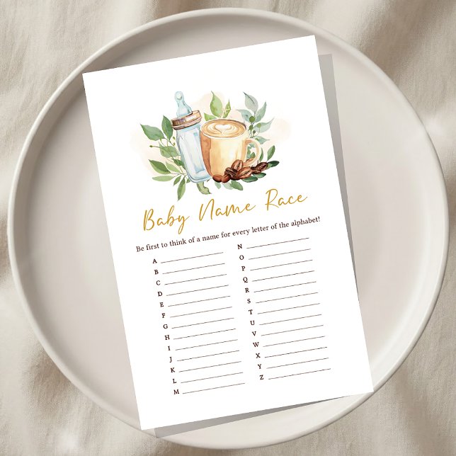 Baby is Brewing Coffee Baby Shower Name Race Game (Creator heeft geüpload)