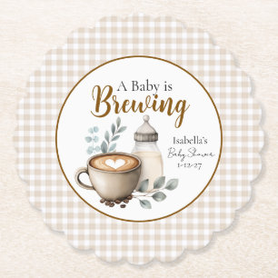 Baby is Brewing Coffee Baby Shower Papieren Onderz Kartonnen Onderzetters