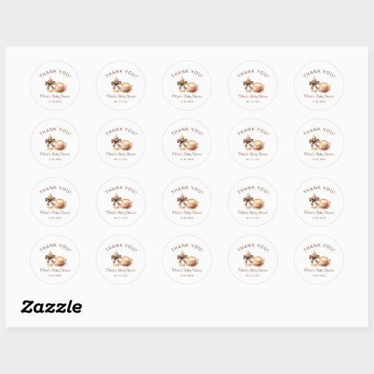 Baby Is Brewing Coffee Baby Shower Thank You Ronde Sticker (Vel)