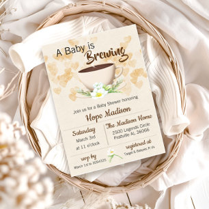 Baby is Brewing Coffee Baby Shower Uitnodiging