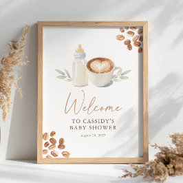 Baby is Brewing Coffee Baby Shower Welkom Bord Poster
