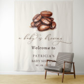 Baby is Brewing Coffee Baby Shower Welkom Bord Wandkleed (In situ)