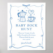 Baby is Brewing Coffee Baby Sock Hunt Sign Poster (Voorkant)