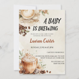 Baby is Brewing! Coffee Bean Baby Shower Kaart