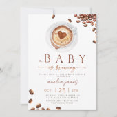Baby Is Brewing Coffee Bean Baby Shower Kaart (Voorkant)