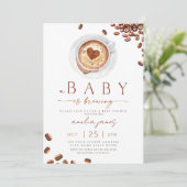 Baby Is Brewing Coffee Bean Baby Shower Kaart (Staand voorkant)