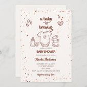 Baby Is Brewing Coffee Bean Baby Shower Kaart (Voorkant / Achterkant)