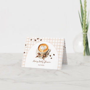 Baby is Brewing Coffee Bean Thema Baby Shower Bedankkaart