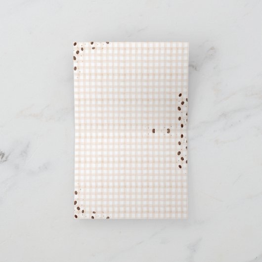 Baby is Brewing Coffee Bean Theme Baby Shower Bedankkaart (Binnen)