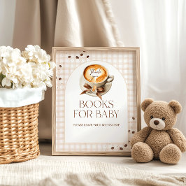 Baby is Brewing Coffee Bean Theme Baby Shower Book Poster