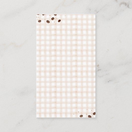 Baby is Brewing Coffee Bean Theme Baby Shower Informatiekaartje (Achterkant)