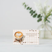 Baby is Brewing Coffee Bean Theme Baby Shower Informatiekaartje (Staand voorkant)