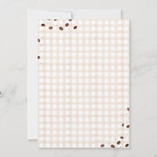 Baby is Brewing Coffee Bean Theme Baby Shower Kaart (Achterkant)