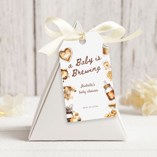 Baby Is Brewing Coffee Brown Baby Shower Cadeaulabel
