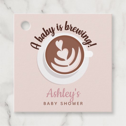 Baby is Brewing Coffee Brunch Baby shower Sprinkle Bedankjes Labels (Voorkant)