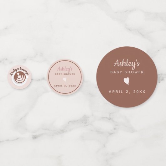 Baby is Brewing Coffee Brunch Baby shower Sprinkle Confetti (Achterkanten)