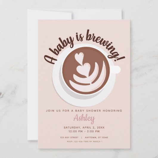 Baby is Brewing Coffee Brunch Baby shower Sprinkle Kaart (Voorkant)