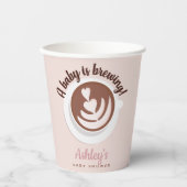 Baby is Brewing Coffee Brunch Baby shower Sprinkle Papieren Bekers (Voorkant)