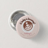Baby is Brewing Coffee Brunch Baby shower Sprinkle Ronde Button 3,2 Cm (Voorkant /achterkant)