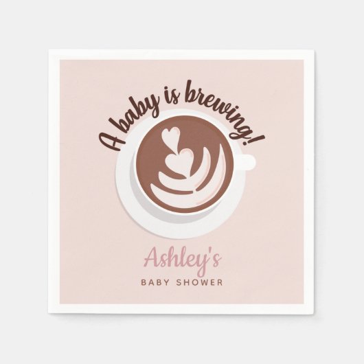 Baby is Brewing Coffee Brunch Baby shower Sprinkle Servet (Voorkant)