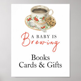 Baby is brewing coffee Cards and gifts baby shower Poster