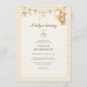 Baby is Brewing Coffee Clothesline Baby Shower Kaart (Voorkant)