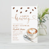 Baby Is Brewing Coffee Foto QR Code Shower Kaart (Staand voorkant)